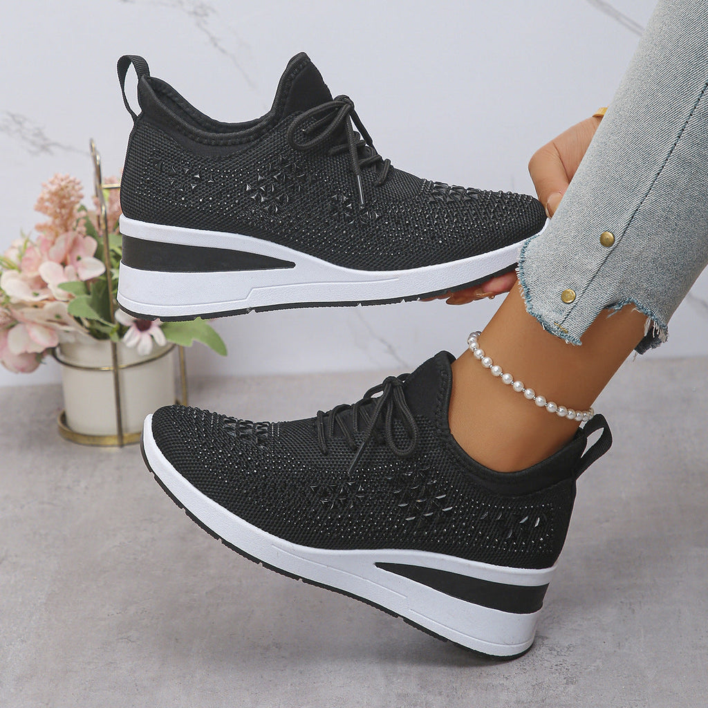 Breathable Mesh Casual Shoes Lightweight Height-Enhancing Sneakers For Men Daily Walking Comfortable Sportswear