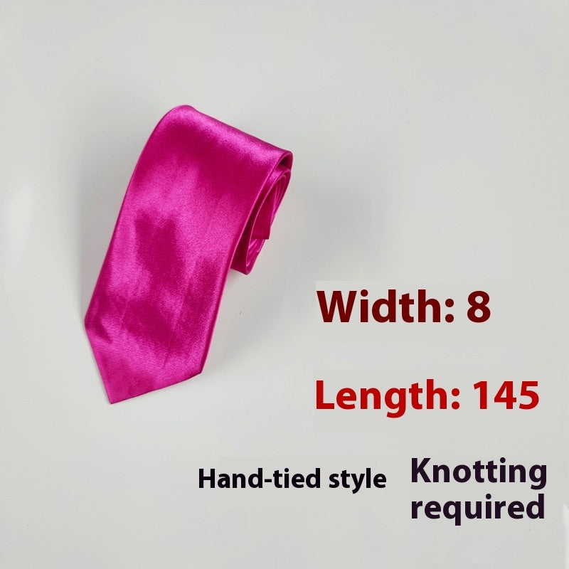 8cm Black Hand-tied Plain Suit Tie