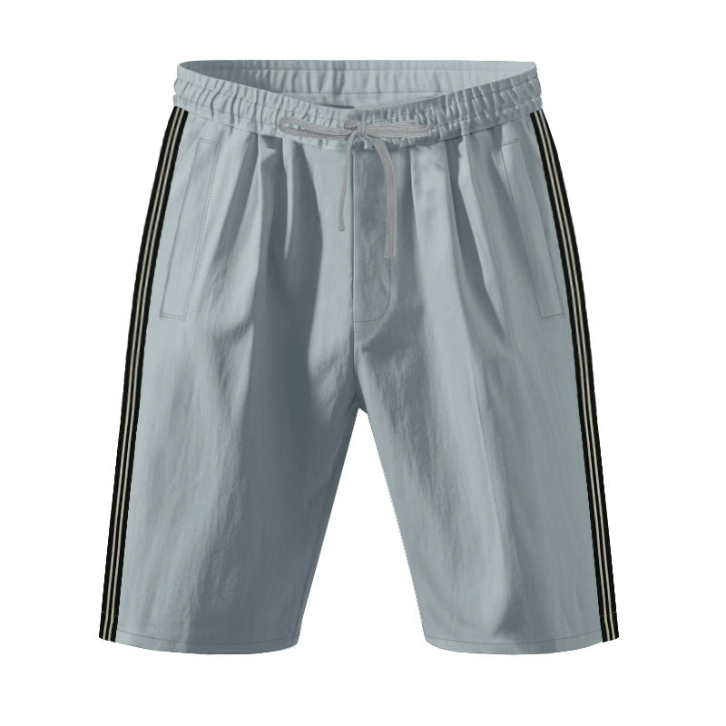 Mens Beach Outdoor Sports Shorts Breathable Striped Casual Cropped Trousers