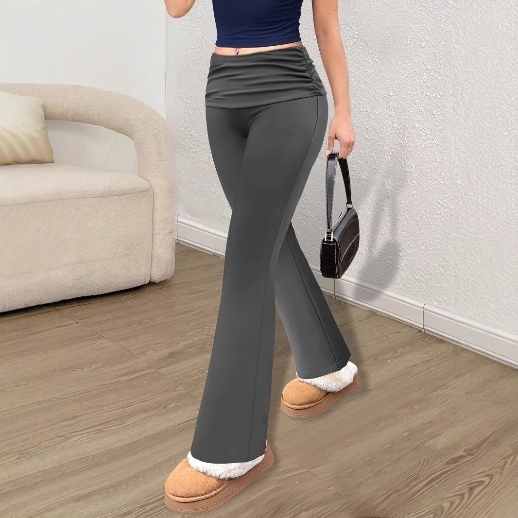 Personalized Knit Leggings With A Ruched Fold-over Waistband
