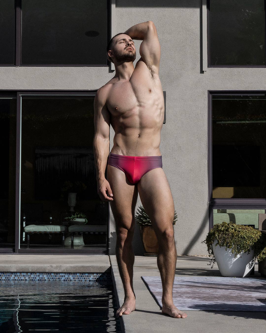 Swim Brief Super Bright Halftone Neon Red