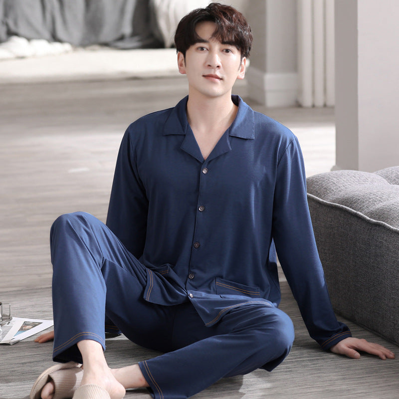 Pajamas Men's Modal Cardigan Long Sleeve Casual Homewear Suit
