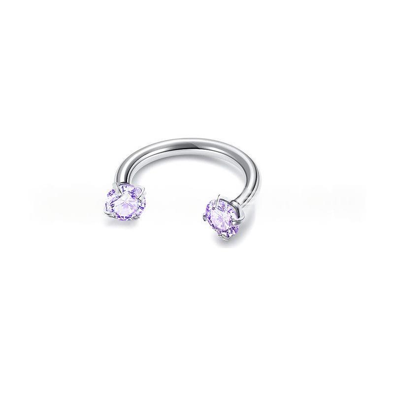 Piercing Jewelry Round Double-Zircon Nose Ring