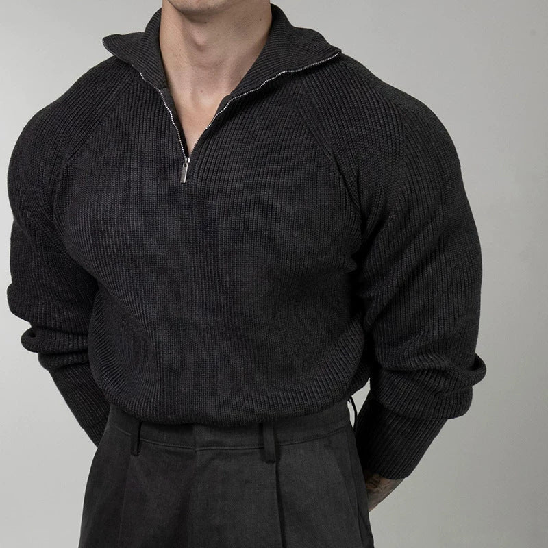 Mens Pullover Hoodie Wool Sweater Coat