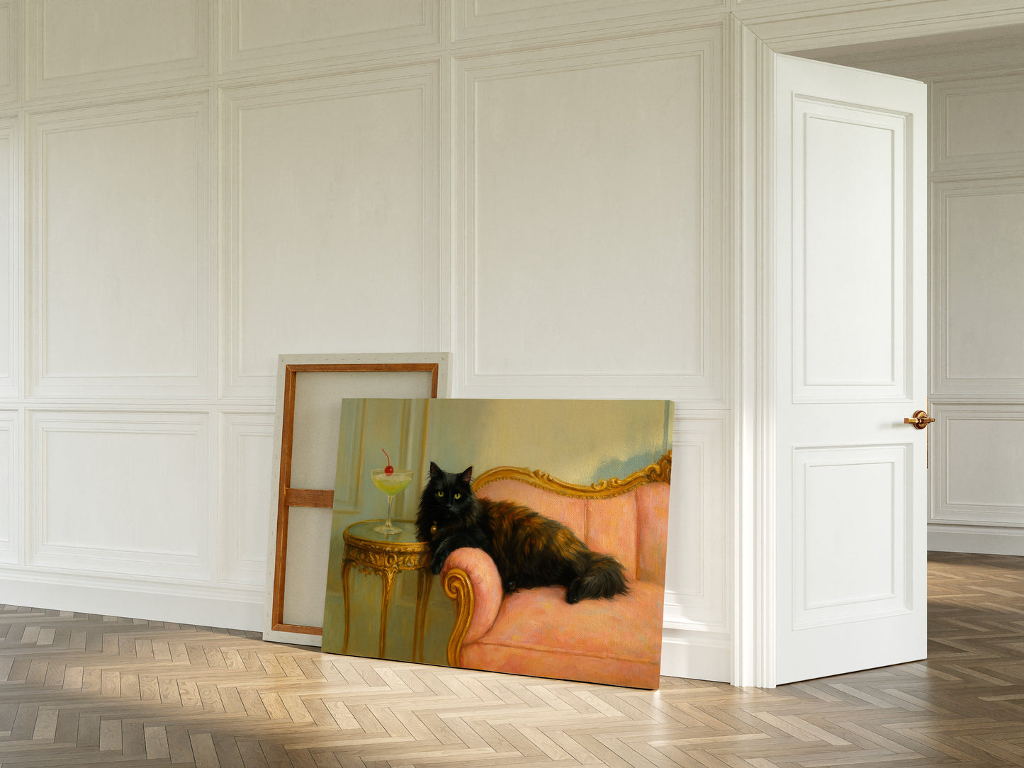 Chat royal avec un Martini Cerise