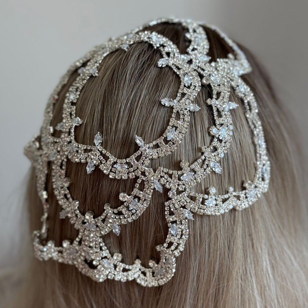Floral Temperament Retro Bride Headband Rhinestone