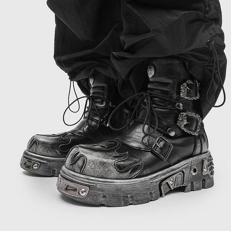Retro Dark Punk-style Metal Shoes