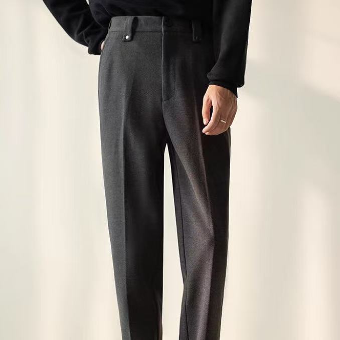 Mens Stylish Casual Straight-leg Suit Pants