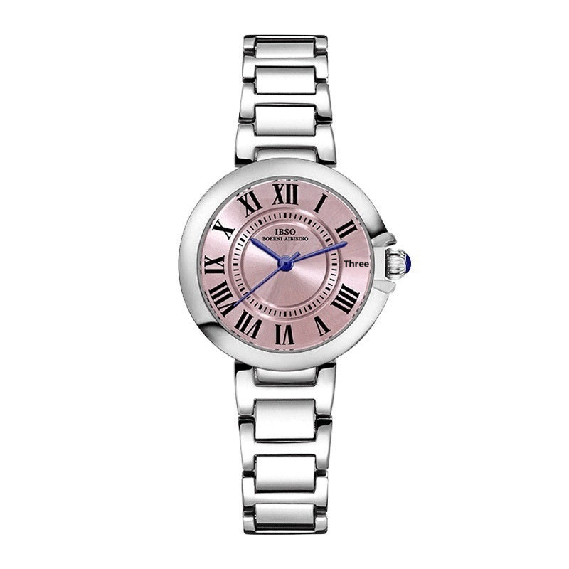 Women's Roman Numeral Steel Band Wristwatch