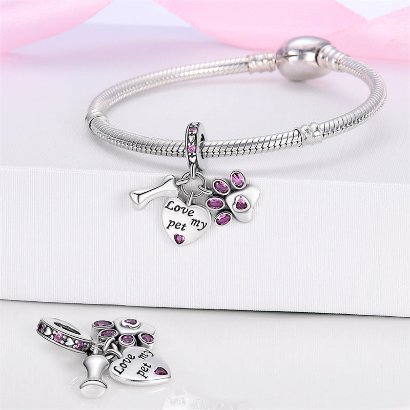 DIY Bracelet With A Cute Paw-print Pendant And Beads
