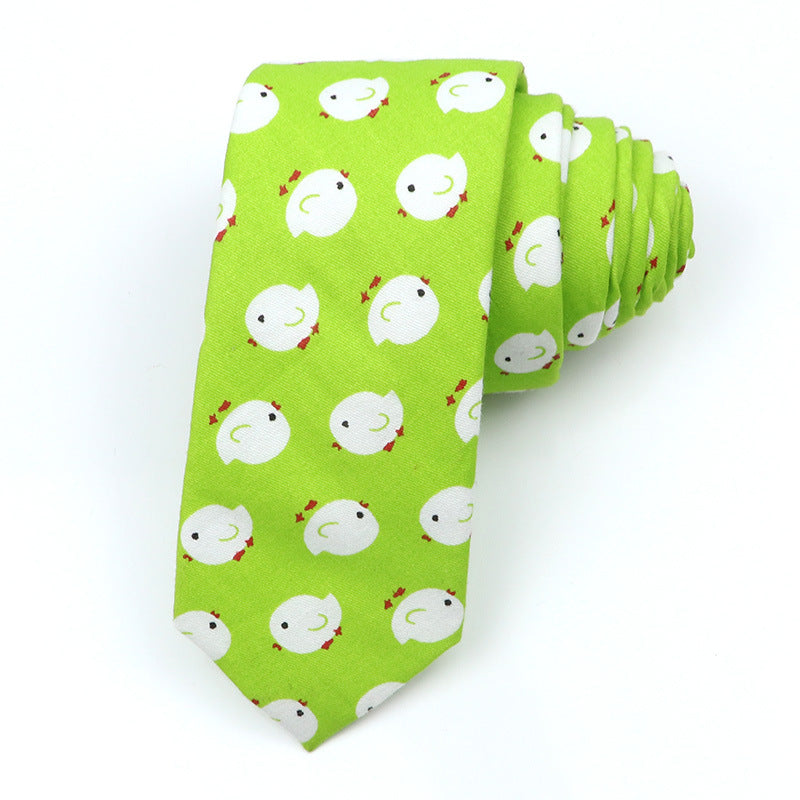 Korean Style Narrow Men's Clothing Cotton Tie