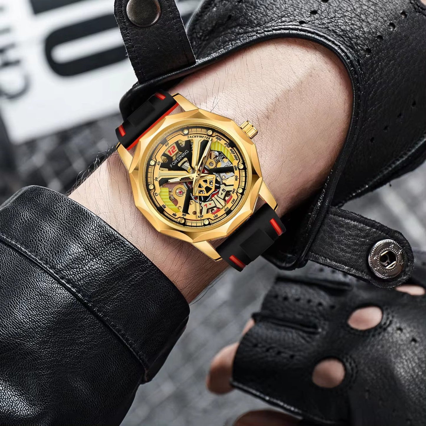 Casual Hollow-out Waterproof Manual Mechanical Watch