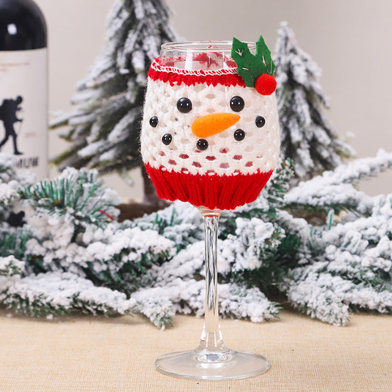 Christmas Wool Wine Cup Cover
