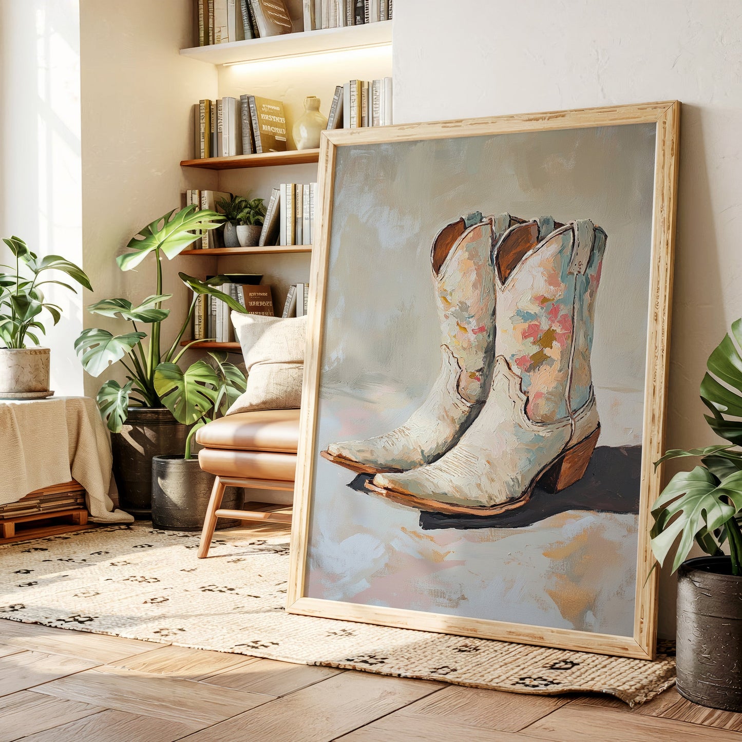 Bemalte Sohlen: Florale Cowboystiefel