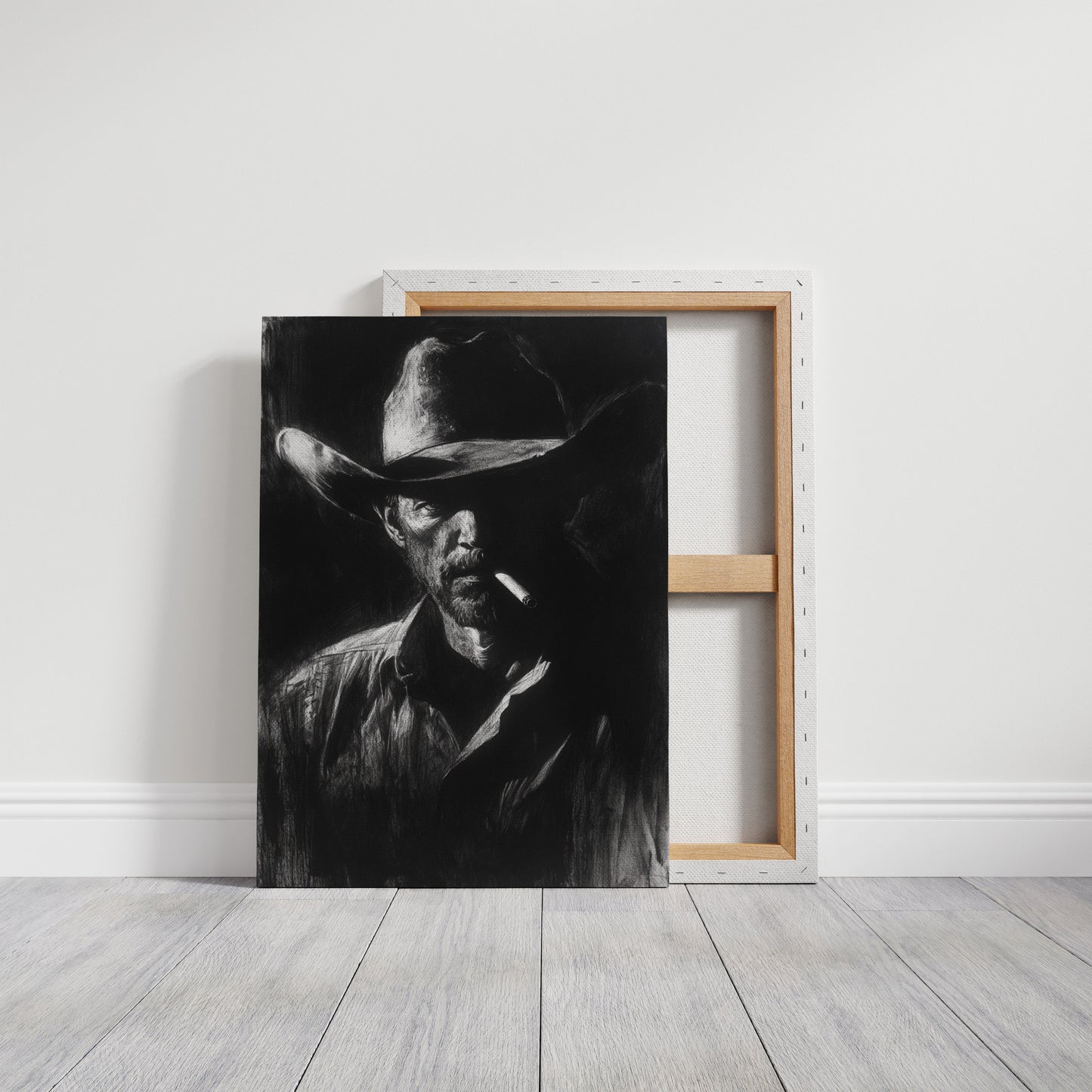 Cowboy de minuit dans l'ombre du fusain