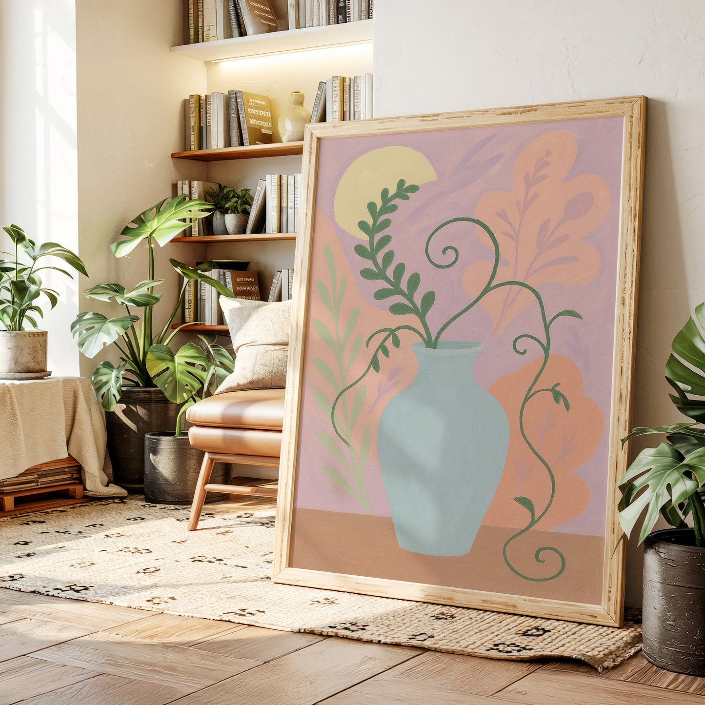 Twilight Leaves in a Pale Blue Vase