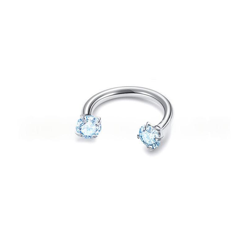 Piercing Jewelry Round Double-Zircon Nose Ring