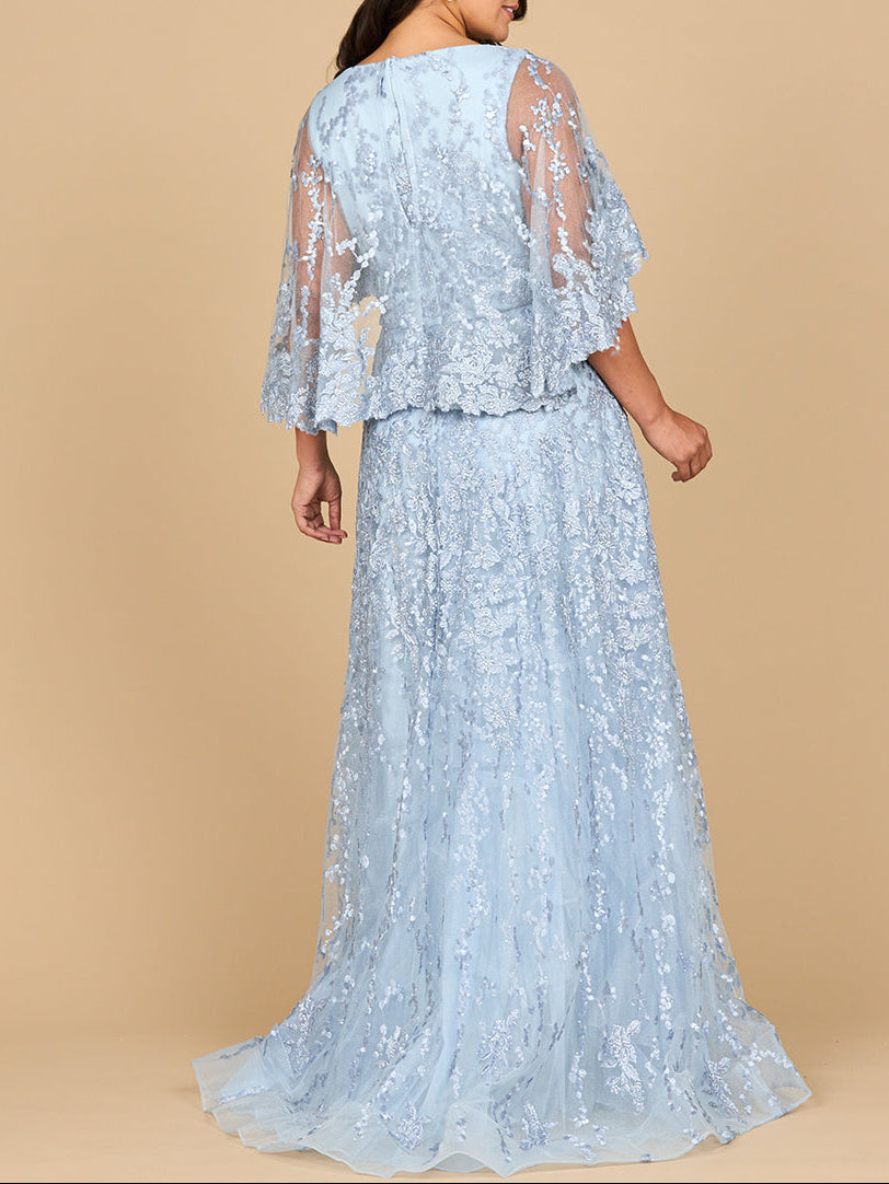 Lara 28881 - Cape Sleeve Mother's Gown