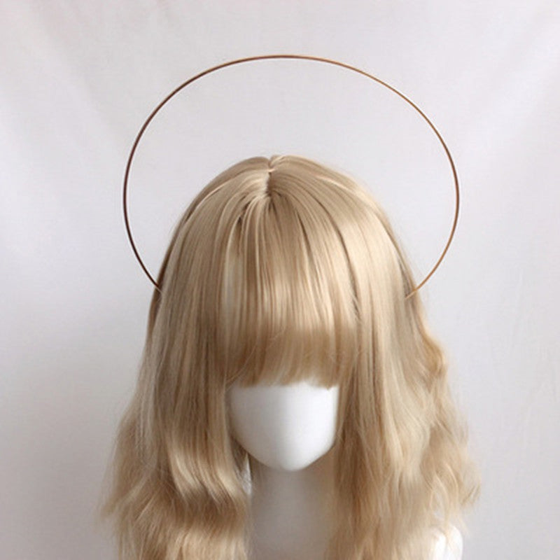 Golden Hair Ornament Feather Cross