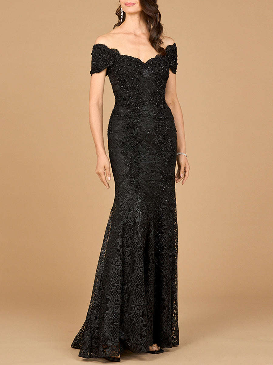 Robe sirène ajustée en dentelle