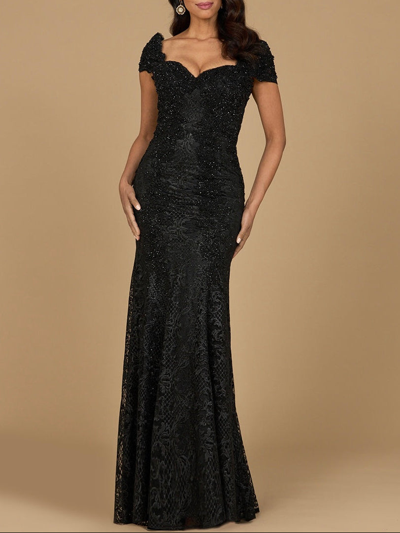 Robe sirène ajustée en dentelle
