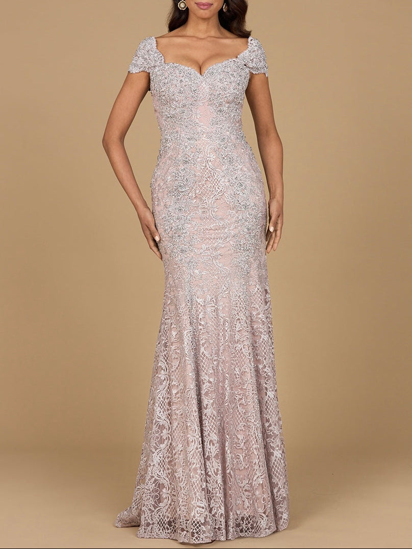 Robe sirène ajustée en dentelle