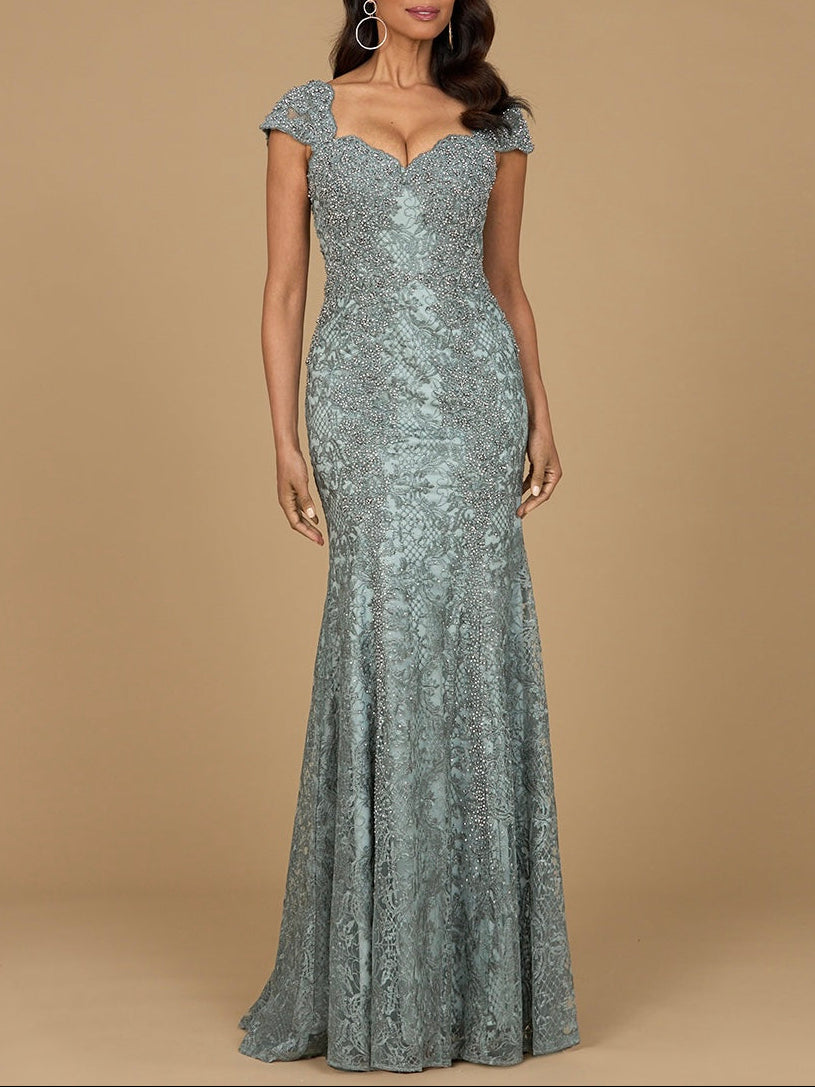 Robe sirène ajustée en dentelle