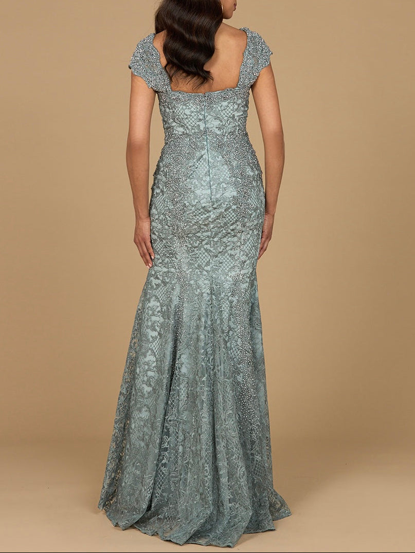 Robe sirène ajustée en dentelle