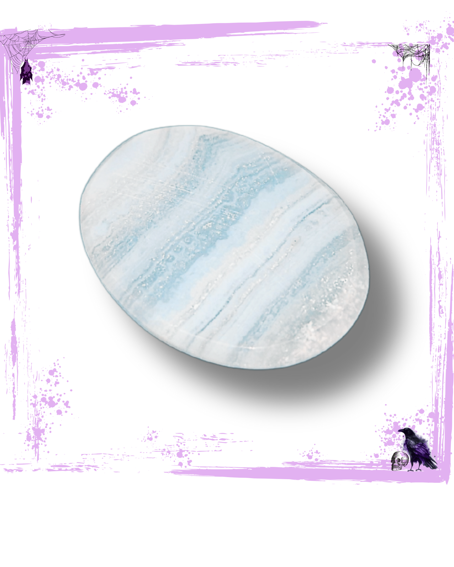 Blauer Spitzenachat - Getrommelt