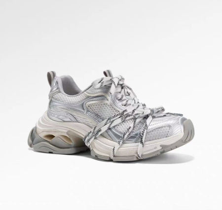 Silver Designer Dad-style Athletic Casual Shoes