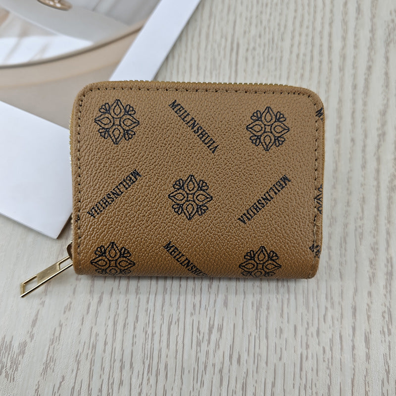 Simple And Stylish Single-zip Multi-cardholder Coin Purse