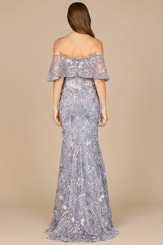 Robe de soirée élégante ornée d'épaules dénudées