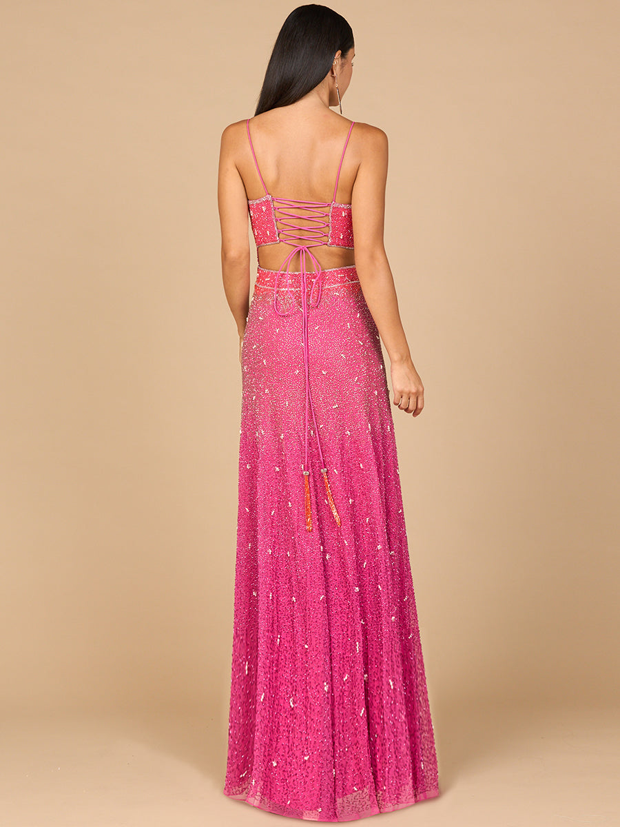 Robe perlée ombrée - OUTLET