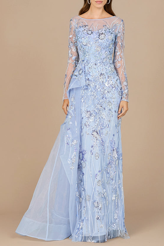 Robe asymétrique superposée à manches