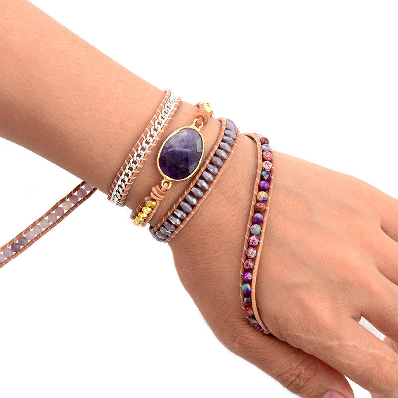 Multilayer Leather Hand-braided Wrap Bracelet