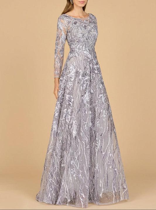 Bescheidenes A-Linien-Kleid mit langen Ärmeln