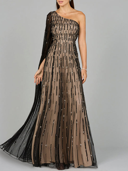 Asymmetrisches A-Linien-Kleid