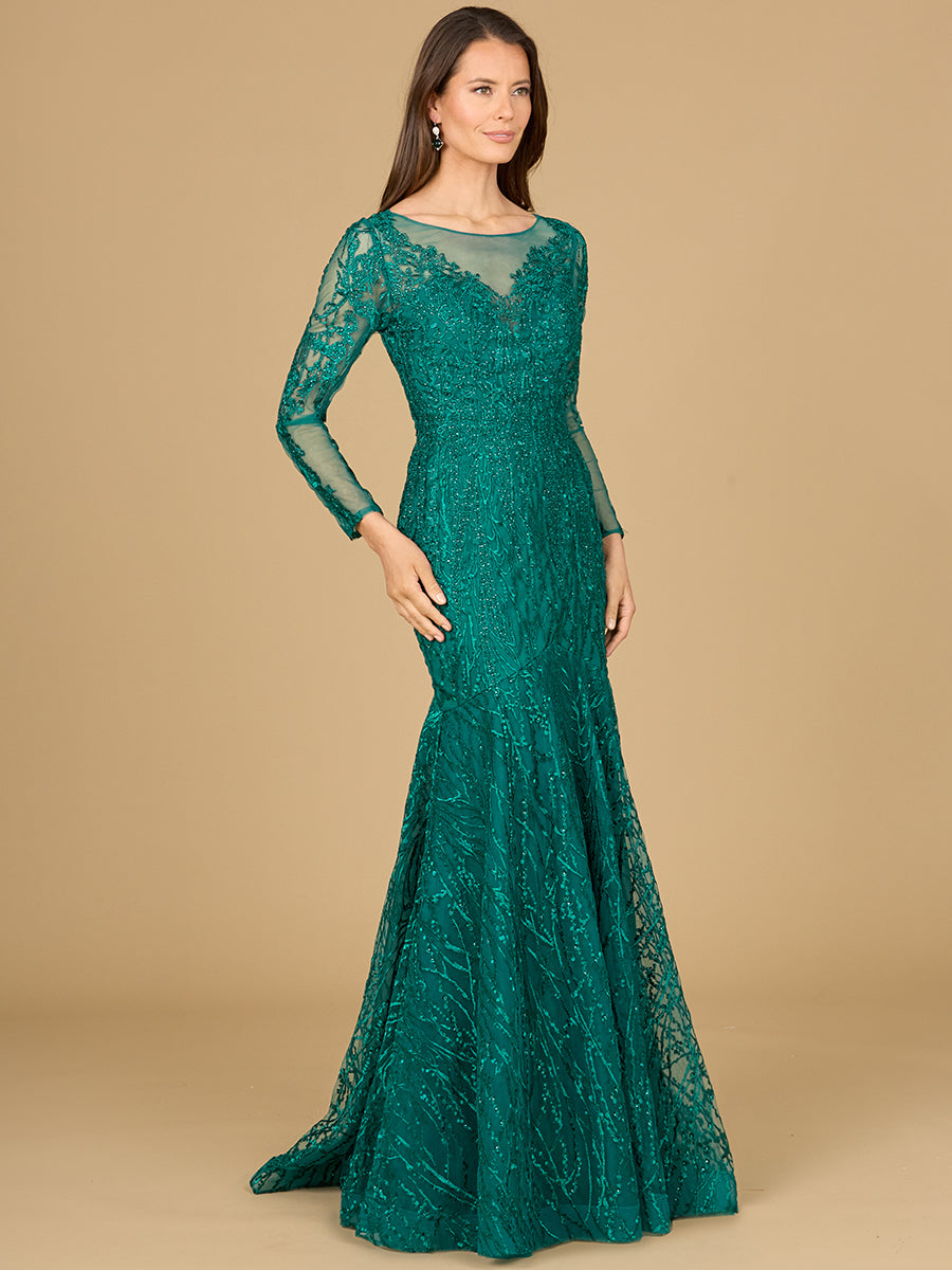 Robes sirène en dentelle à manches longues