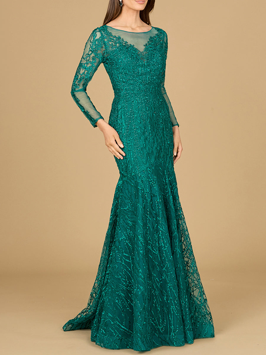 Robes sirène en dentelle à manches longues