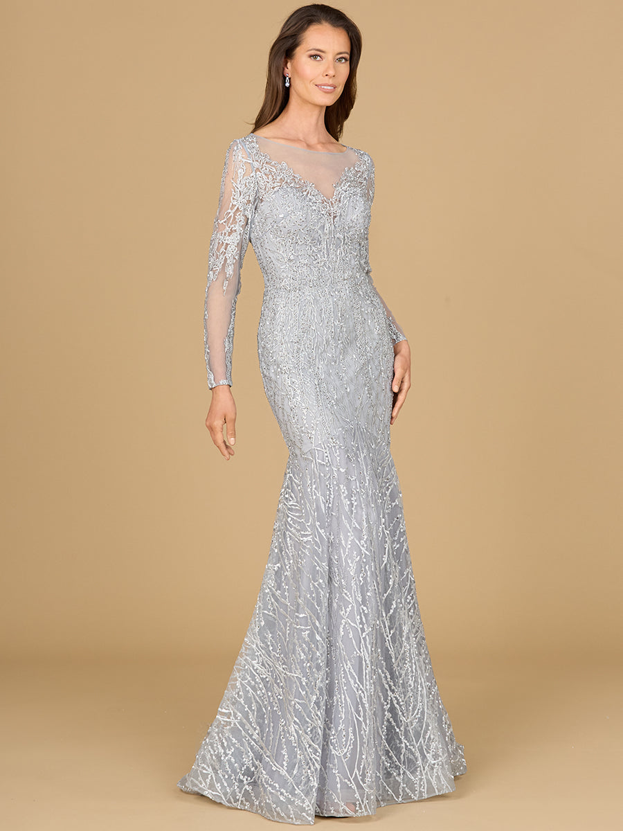 Robes sirène en dentelle à manches longues