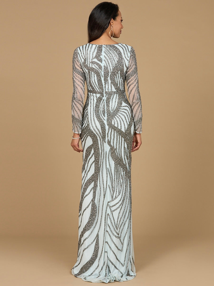 Perlenbesetztes Langarmkleid - OUTLET