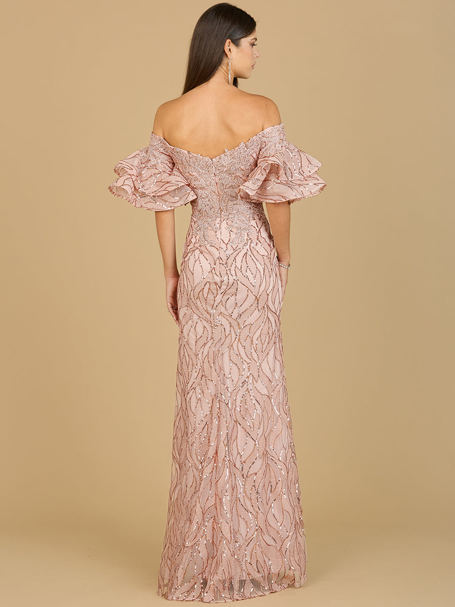 Robe sirène ornée de perles à épaules dénudées Lara New York | Modèle 29190