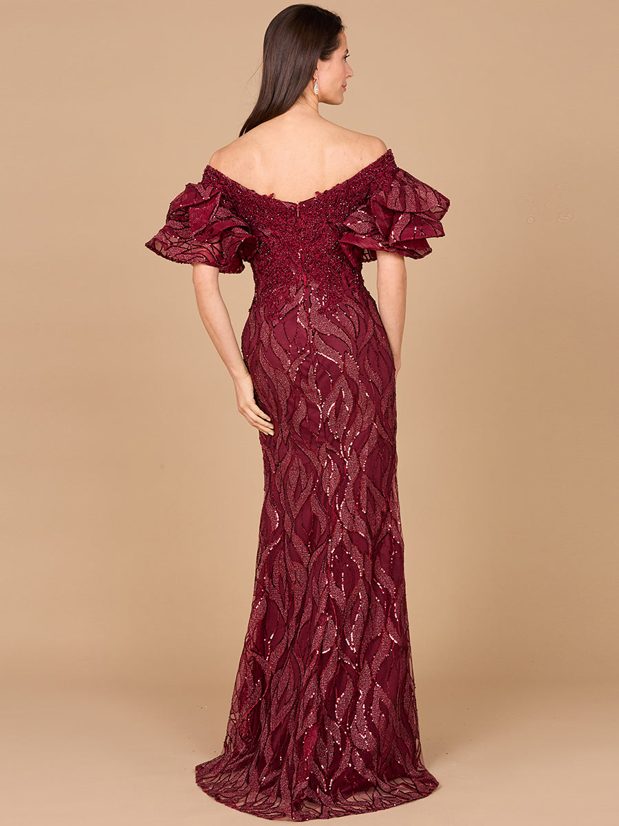 Robe sirène ornée de perles à épaules dénudées Lara New York | Modèle 29190