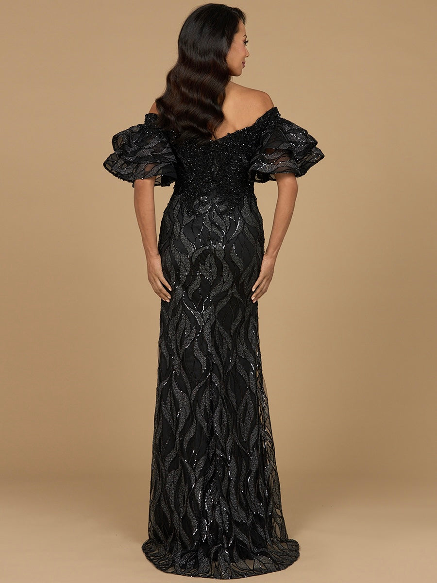 Robe sirène ornée de perles à épaules dénudées Lara New York | Modèle 29190