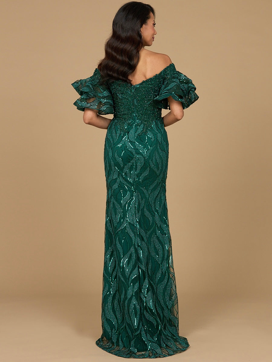 Robe sirène ornée de perles à épaules dénudées Lara New York | Modèle 29190