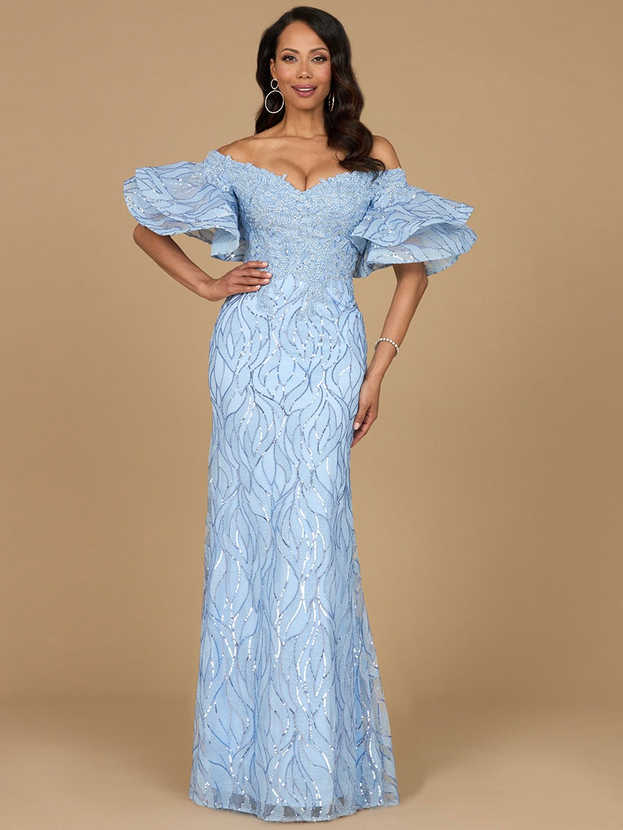 Robe sirène ornée de perles à épaules dénudées Lara New York | Modèle 29190