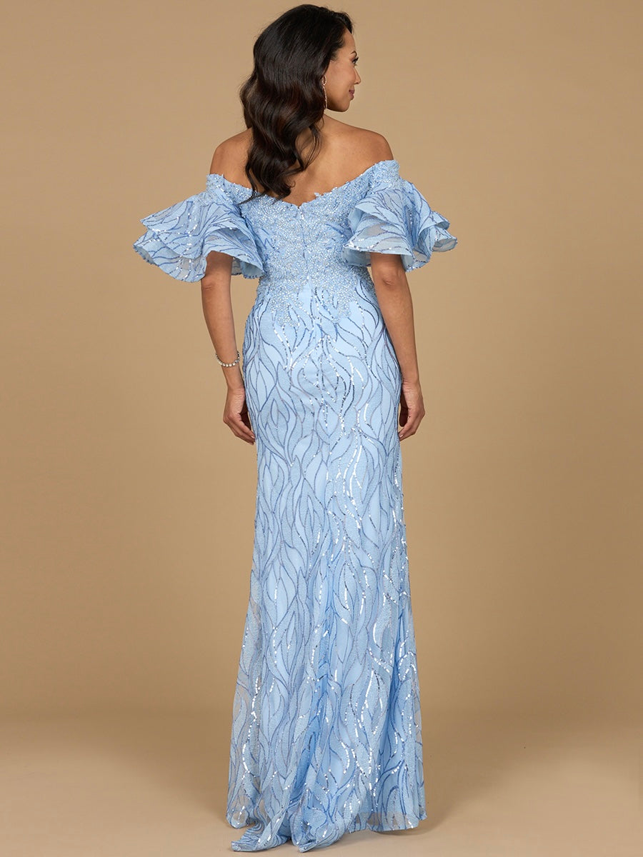 Robe sirène ornée de perles à épaules dénudées Lara New York | Modèle 29190