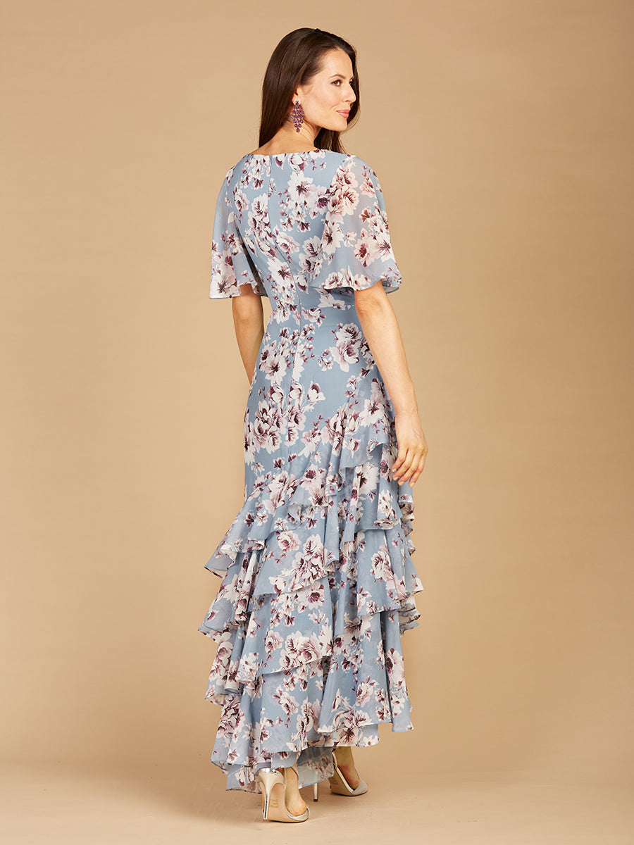 Robe imprimée à manches cape - OUTLET