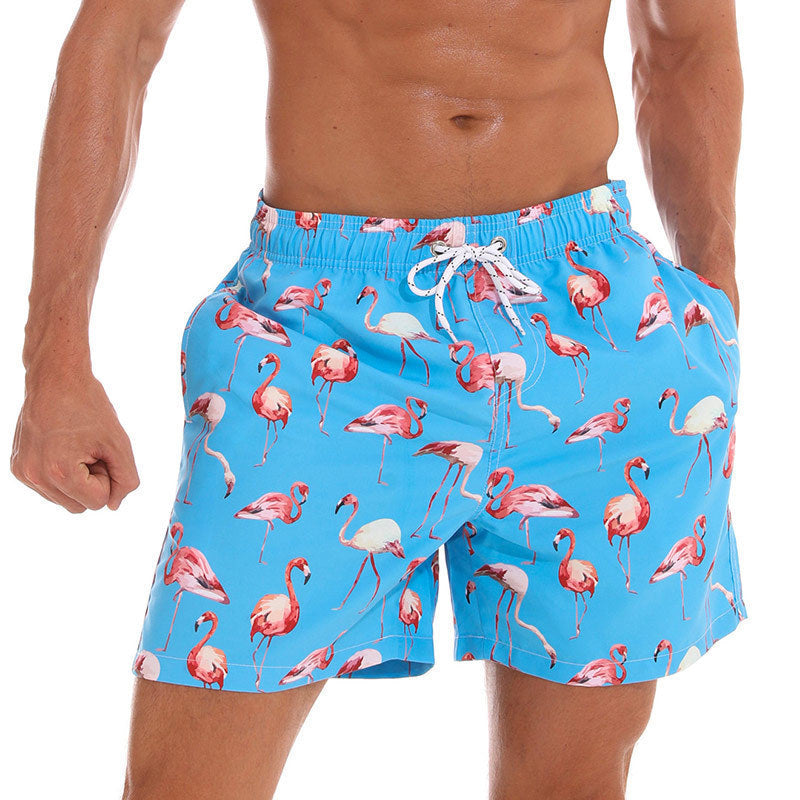 Mens Fashionable Sports Beach Shorts With 3D Digital Print, European And American Style