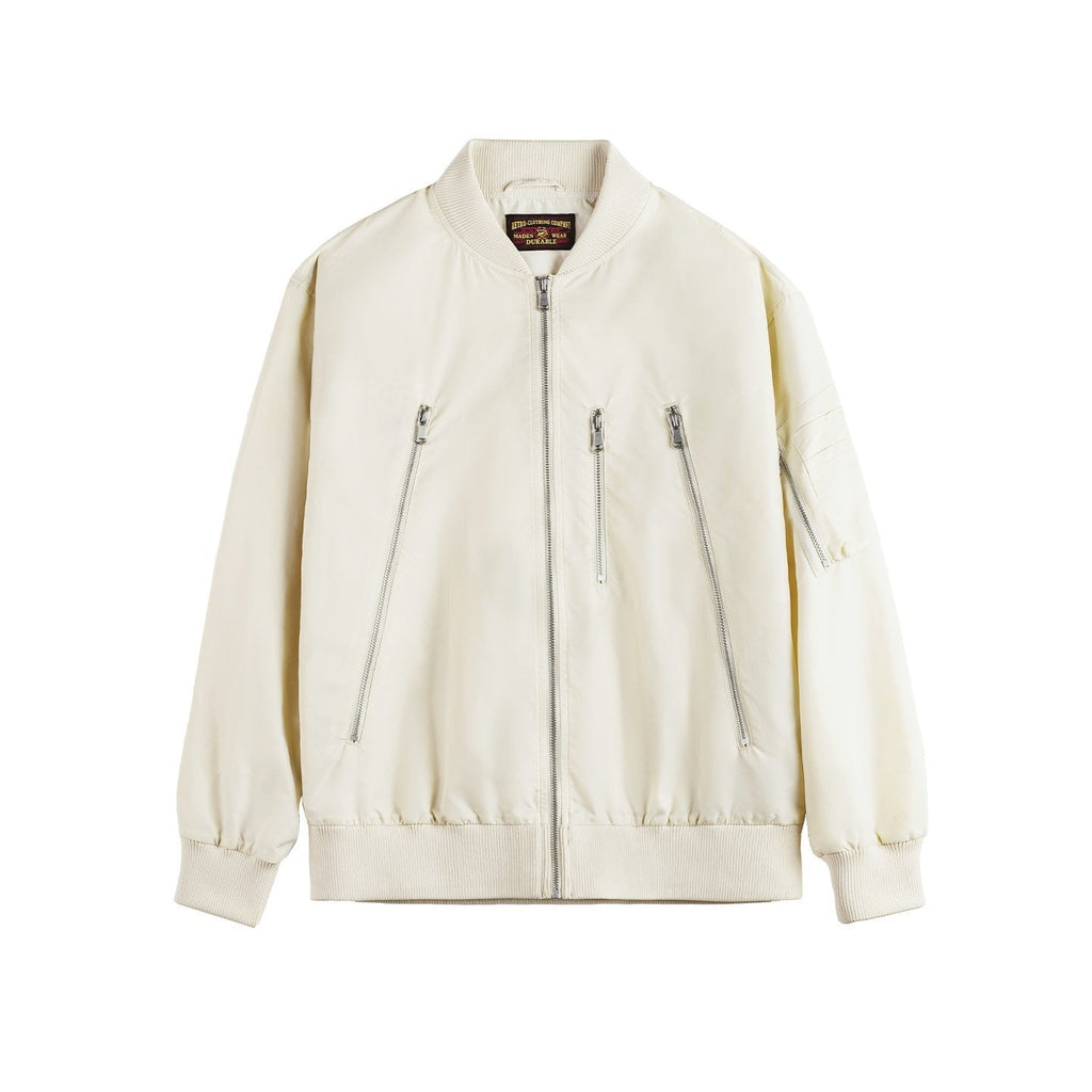 Casual White L2B Pilot Jacket Nylon Thin Baseball Uniform
